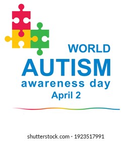 Día Mundial de Conciencia sobre el Autismo - fondo vectorial, cartel, tarjeta