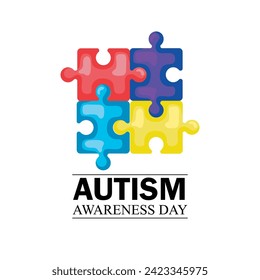 World autism awareness day. World autism day vector. Autism Day card.