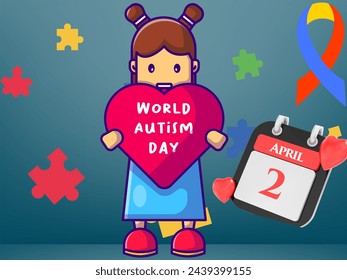 día mundial de la conciencia sobre el autismo. vector, ilustración. para tarjetas, banners, afiches y volantes