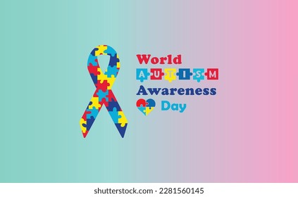 World Autism Awareness Day.Creative logo design of World Autism Awareness Day.Jigsaw mosaic as symbol of children with Autism disorder. Social Difficulty. Mental disability. Vector Illustration.