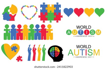 world autism day background. 2 April world autism awareness day background. world autism day background design VECTOR