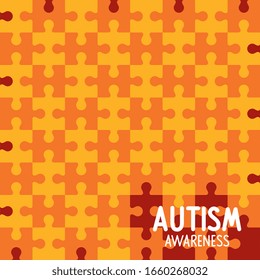 world autism day with background of puzzle pieces vector illustration design