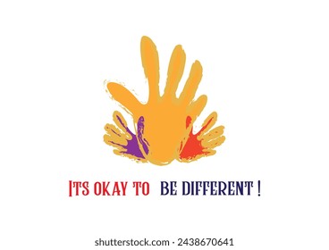 World Autism Day. Colorful Handprints Logo Design For Awareness And Acceptance Of Neurodiversity.