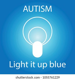 World Autism Day. Light it up blue. Vector illustration eps10.
