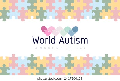 World autism day logo. 2 April world autism awareness day background 2024. World autism day background design. Template for banners, social media, medical posters, backgrounds, badge.