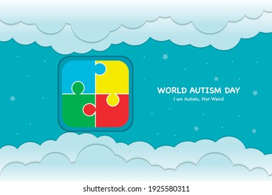 World Autism Day Papercut Background