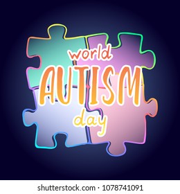 World autism day vector illustration. Autism disease concept. Puzzle illustration.