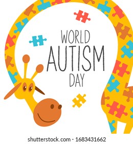 World autism day. Vector illustration in cartoon style.