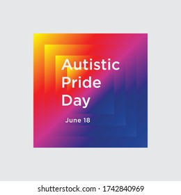 Ilustración del Vector del Día Mundial del Orgullo Autista. Adecuado para tarjetas de felicitación, afiches y pancartas
