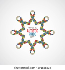 World Autistic Pride Day Vector Illustration. Suitable for Greeting Card, and Poster. It raises awareness about autism and advocates for inclusion, acceptance, and equal rights for autistic people.