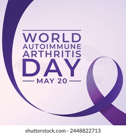 World Autoimmune Autoinflammatory Arthritis Day design template. purple ribbon vector design. ribbon vector. eps 10.