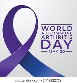 World Autoimmune Autoinflammatory Arthritis Day design template. purple ribbon vector design. ribbon vector. eps 10.