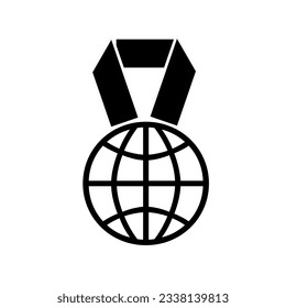 World award vector flat style icon isolated on white background.