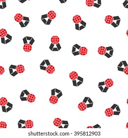 World Award vector seamless repeatable pattern. Style is flat red and dark gray World award symbols on a white background.