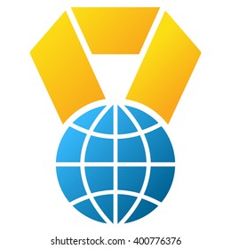 World Award vector toolbar icon for software design. Style is a gradient icon symbol on a white background.