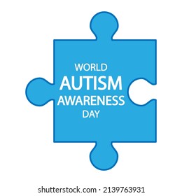 World awareness autism day puzzle, vector art illustration.