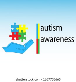 World Awareness Autism Day Vector. 
Care For Children With Special Needs