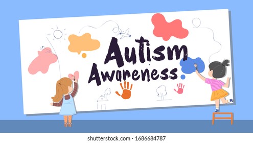 World Awareness Autism Day. Vector Autism with Ribbon. Illustration vector suitable for greeting card, poster and banner.