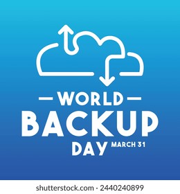 World Backup Day. March 31. Gradient background. Poster, banner, card, background. Eps 10.