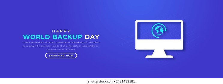 World Backup Day Paper cut style Vector Design Illustration for Background, Poster, Banner, Advertising, Greeting Card