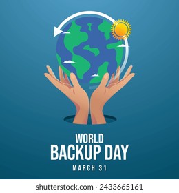 World Backup Day vector design template good for celebration usage. flat design. backup design template. eps 10.