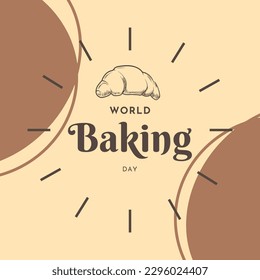 World baking day poster with brown background