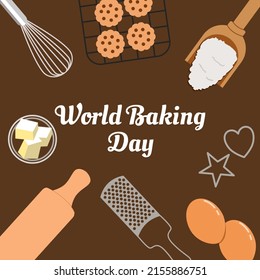  world baking vector illustration suitable for social media post, banner, greeting card etc