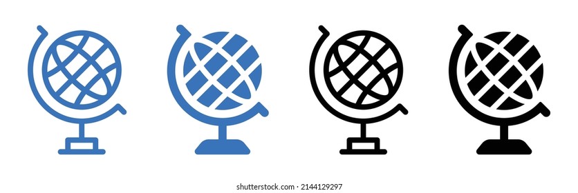 World ball sphere icon set. Globe ball icon collection in graphic design.