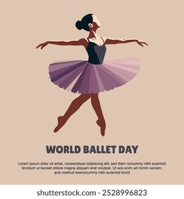 World Ballet Day background. Vector illustration.