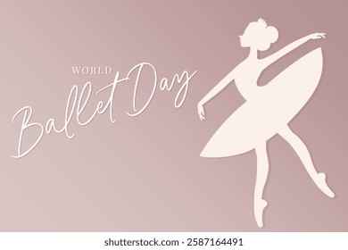 World Ballet Day flat vector minimalistic poster design