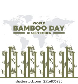 World Bamboo Day, 18 September, bamboo day stock illustration, vector illustration, banner, post, ads design, editable template.