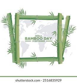World Bamboo Day, 18 September, bamboo day stock illustration, vector illustration, banner, post, ads design, editable template.