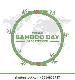 World Bamboo Day, 18 September, bamboo day stock illustration, vector illustration, banner, post, ads design, editable template.
