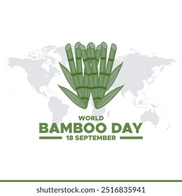 World Bamboo Day, 18 September, bamboo day stock illustration, vector illustration, banner, post, ads design, editable template.
