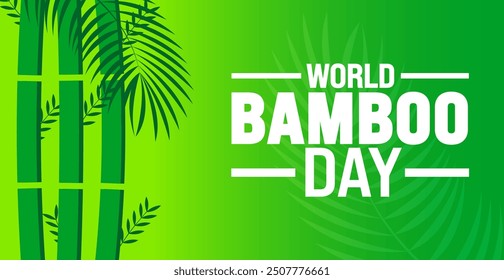World Bamboo Day background or banner design template. Holiday concept. Template for background, banner, card, poster, placard, design template with unique shapes with standard color.