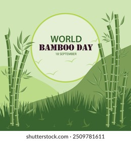 World Bamboo Day Illustration Post and Banner