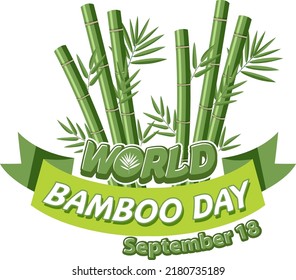 World bamboo day logo banner illustration