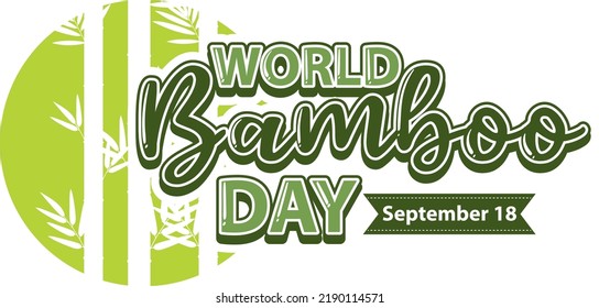 World bamboo day logo banner illustration