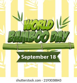 World bamboo day logo banner illustration