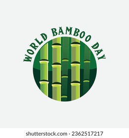 World bamboo day Logo Vector illustration of green bamboo icon. tshirt design