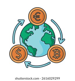 World Bank Currency Rotation Global Exchange Vector Finance Cycle and Transactions Symbol