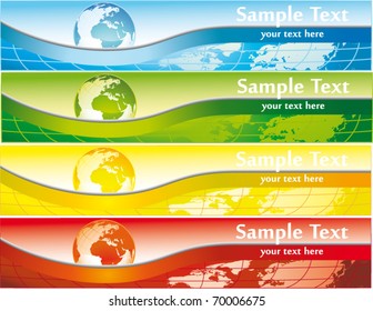 World banner set vector illustration.