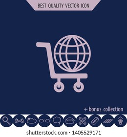 World in a basket, vector icon, web design element