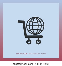 World in a basket, vector icon, web design element