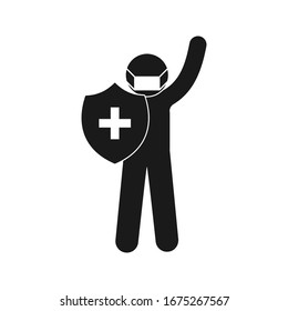 Die Welt kämpft gegen den Virusausbruch. Symbol-Vektorillustration-Warnkonzept.