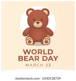 World Bear Day vector design template good for celebration usage. flat bear vector illustration. bear illustration. vector eps 10.