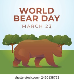 World Bear Day vector design template good for celebration usage. flat bear vector illustration. bear illustration. vector eps 10.