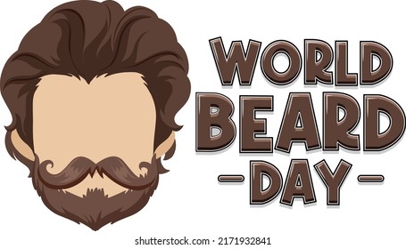 Ilustración de diseño de banderas del Día Mundial de la Barba