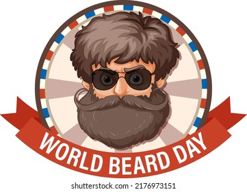 World beard day banner design illustration