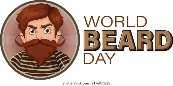 World beard day banner design illustration